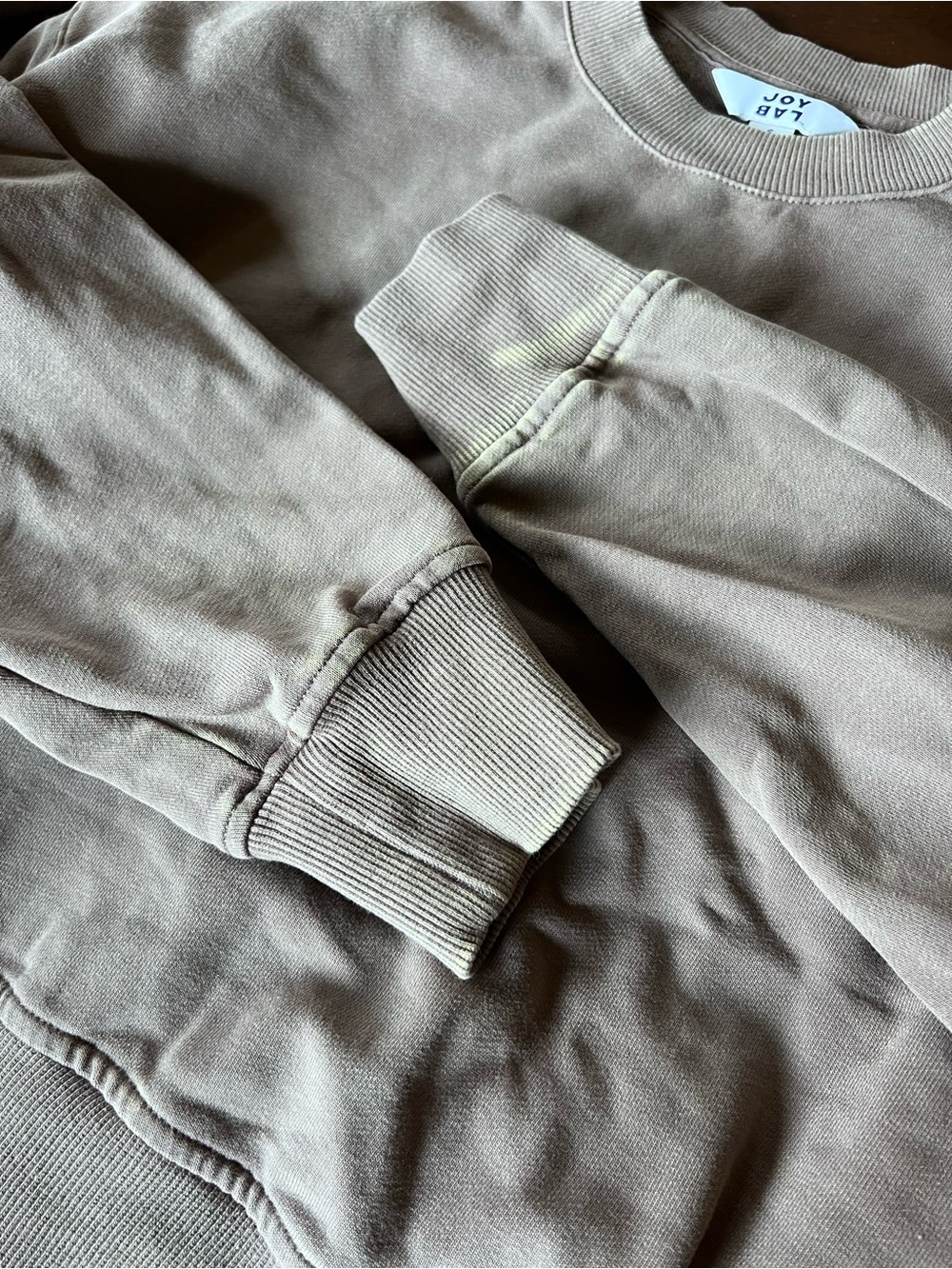JoyLab Sweatshirt and Jogger Pants Loungewear Set Taupe French Terry Small - Picture 4 of 8
